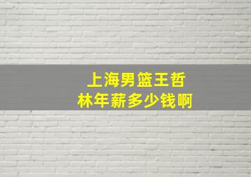 上海男篮王哲林年薪多少钱啊