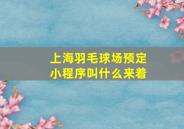 上海羽毛球场预定小程序叫什么来着