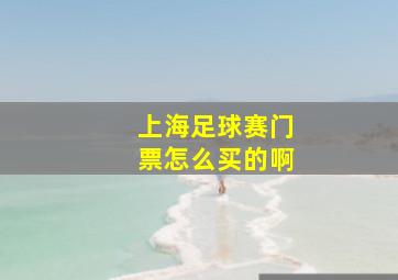 上海足球赛门票怎么买的啊