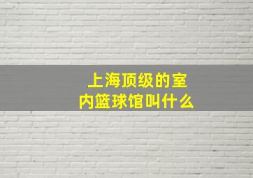 上海顶级的室内篮球馆叫什么