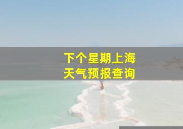 下个星期上海天气预报查询