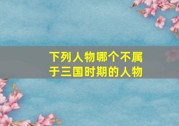 下列人物哪个不属于三国时期的人物