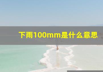 下雨100mm是什么意思