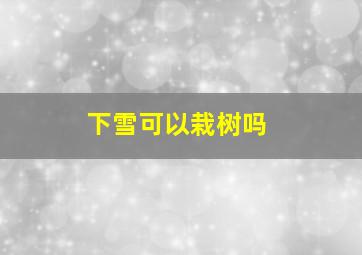 下雪可以栽树吗