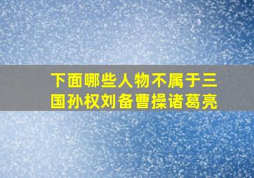 下面哪些人物不属于三国孙权刘备曹操诸葛亮