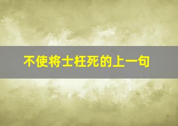 不使将士枉死的上一句