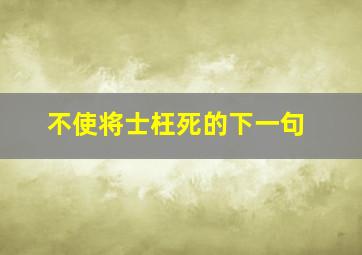 不使将士枉死的下一句