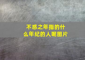 不惑之年指的什么年纪的人呢图片