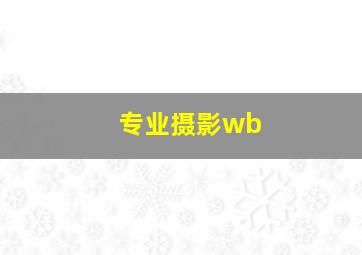 专业摄影wb