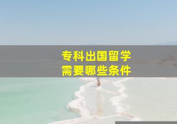 专科出国留学需要哪些条件