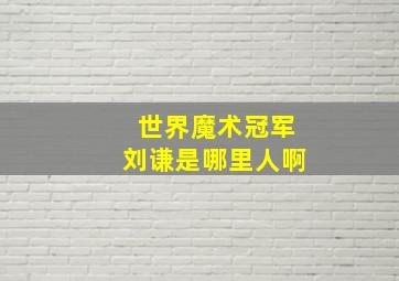 世界魔术冠军刘谦是哪里人啊