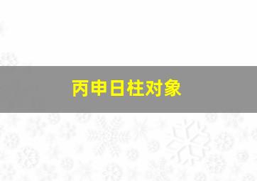 丙申日柱对象