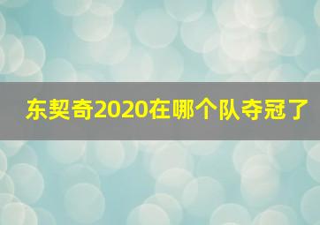 东契奇2020在哪个队夺冠了