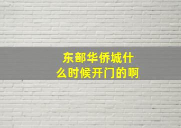 东部华侨城什么时候开门的啊