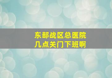 东部战区总医院几点关门下班啊