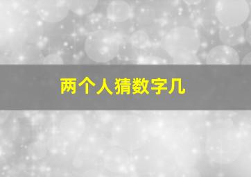 两个人猜数字几