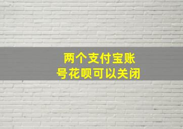 两个支付宝账号花呗可以关闭