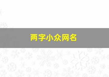 两字小众网名