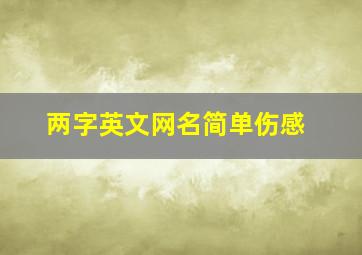 两字英文网名简单伤感