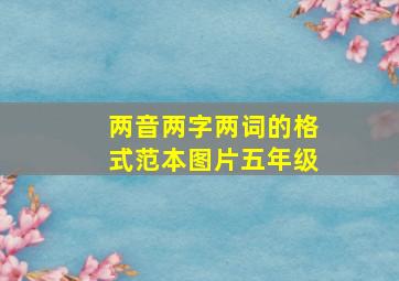 两音两字两词的格式范本图片五年级