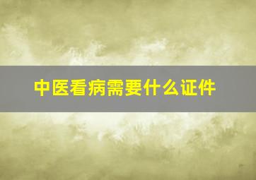 中医看病需要什么证件