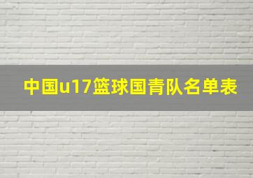 中国u17篮球国青队名单表