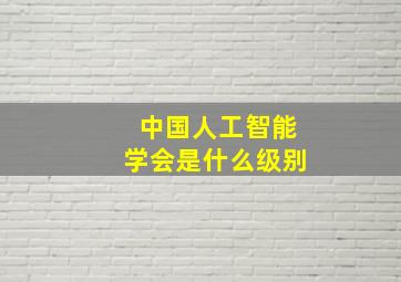 中国人工智能学会是什么级别