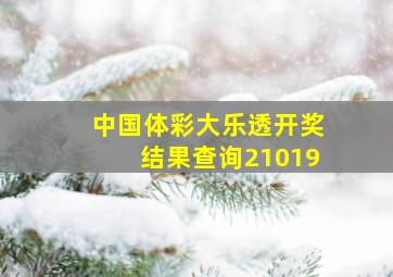 中国体彩大乐透开奖结果查询21019