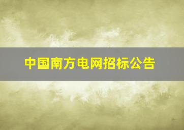 中国南方电网招标公告