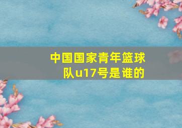 中国国家青年篮球队u17号是谁的