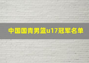 中国国青男篮u17冠军名单