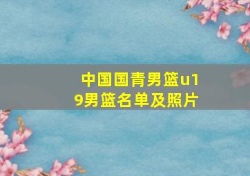 中国国青男篮u19男篮名单及照片