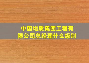 中国地质集团工程有限公司总经理什么级别