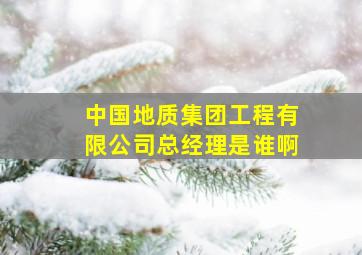 中国地质集团工程有限公司总经理是谁啊