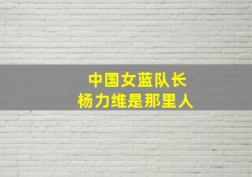 中国女蓝队长杨力维是那里人