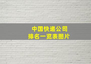 中国快递公司排名一览表图片