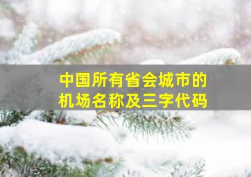 中国所有省会城市的机场名称及三字代码