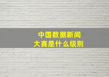 中国数据新闻大赛是什么级别