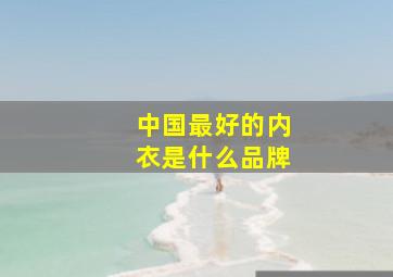 中国最好的内衣是什么品牌