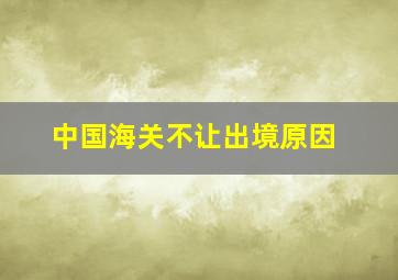 中国海关不让出境原因