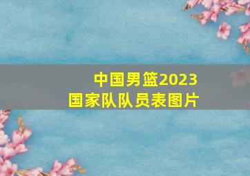 中国男篮2023国家队队员表图片