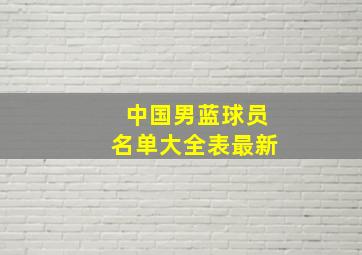 中国男蓝球员名单大全表最新