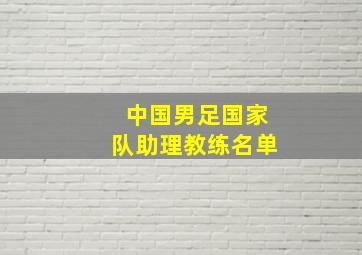 中国男足国家队助理教练名单