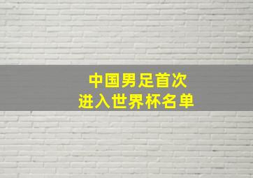 中国男足首次进入世界杯名单