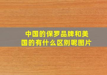 中国的保罗品牌和美国的有什么区别呢图片