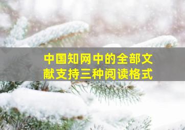 中国知网中的全部文献支持三种阅读格式