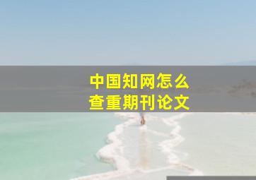 中国知网怎么查重期刊论文