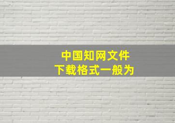 中国知网文件下载格式一般为