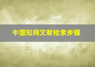 中国知网文献检索步骤