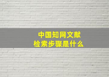 中国知网文献检索步骤是什么